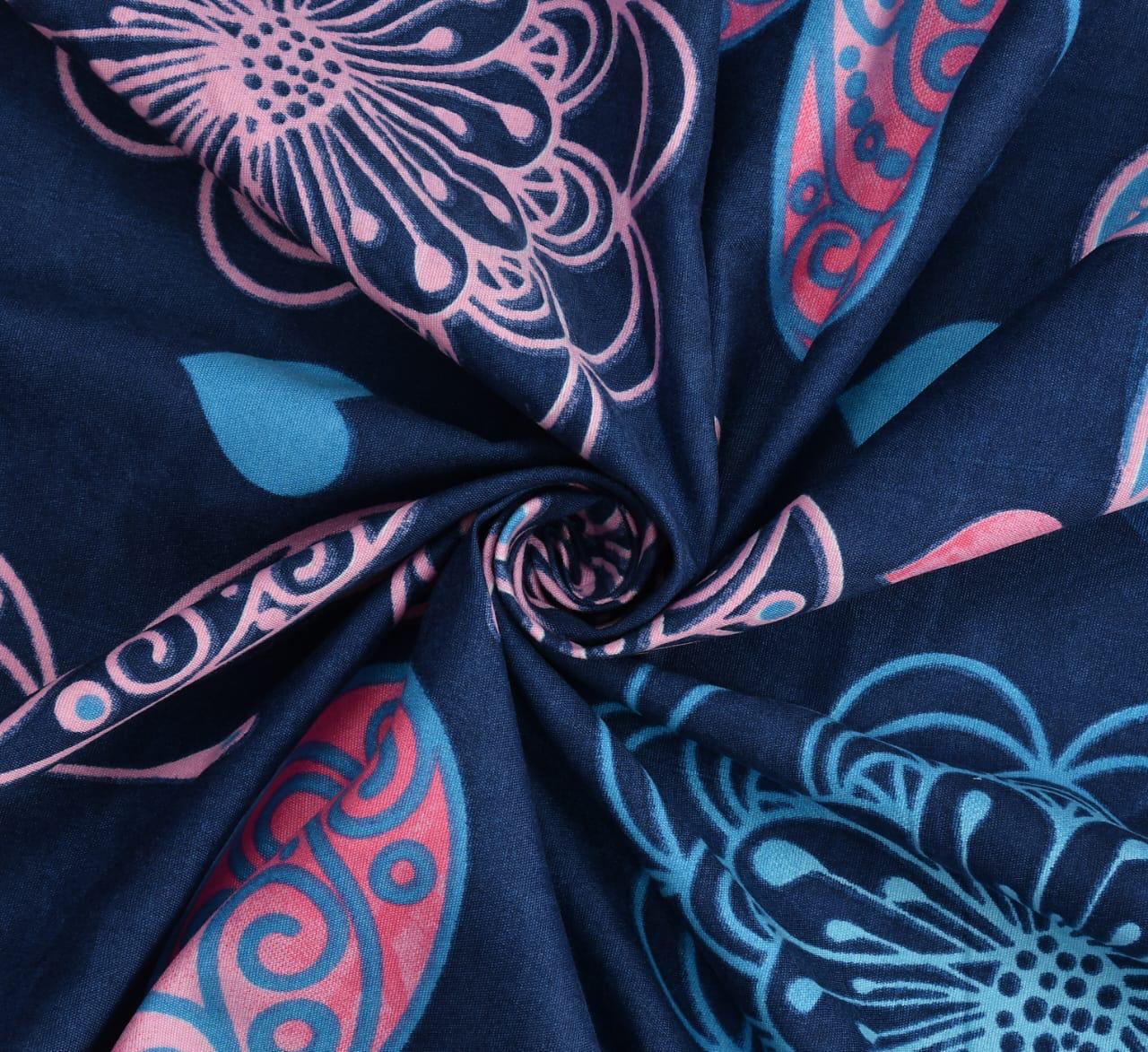 BUTTERFLY 220 TC Fitted Elastic Bedsheet With Two Pillow Covers (72X78X Upto 10 Inches) & 360 Degree Elasticated