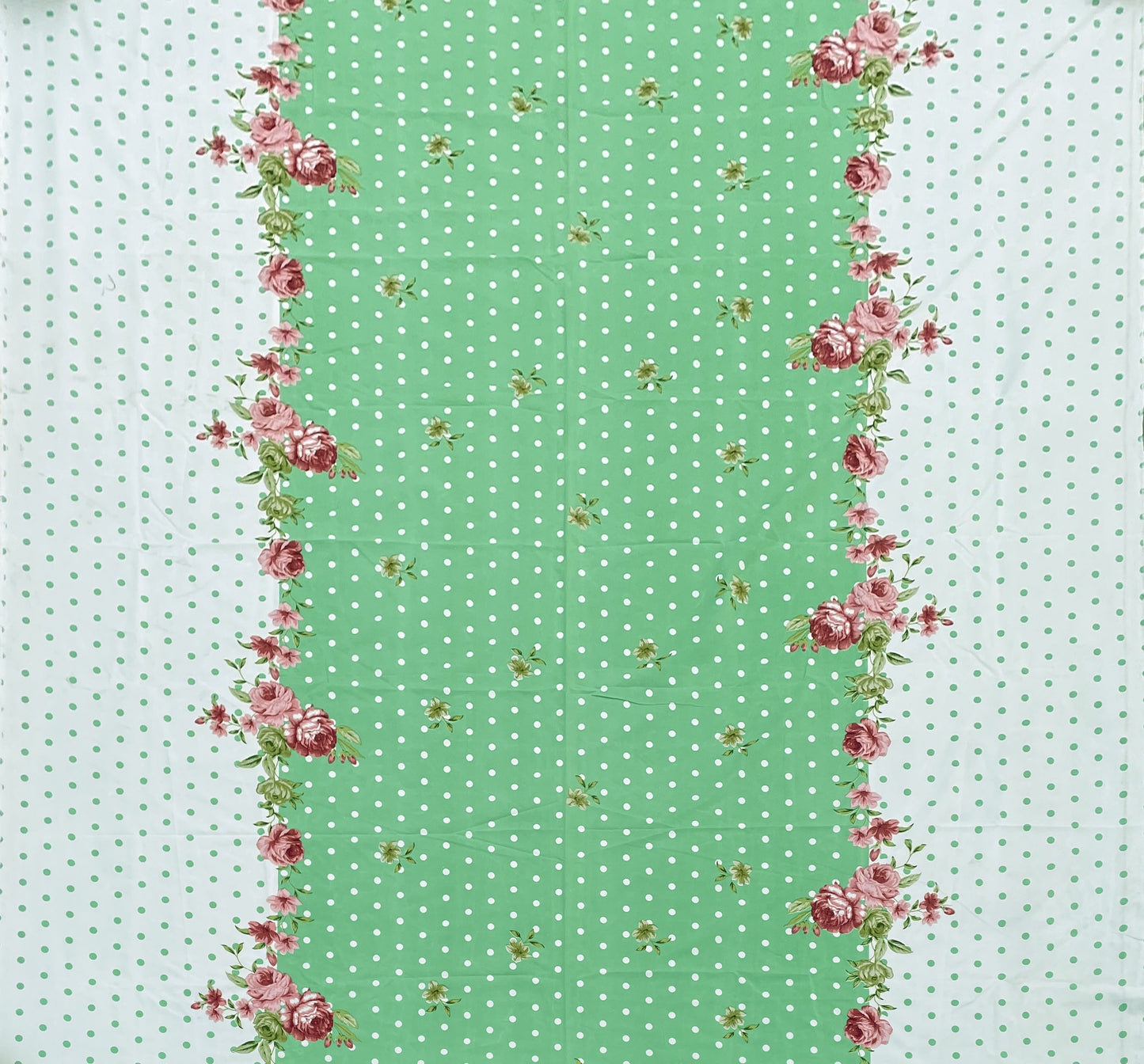 GREEN DOTTED Bedsheet For Double Bed With 2 Pillow Cover (72X78X Upto 10 Inches) & 360 Degree Elasticated