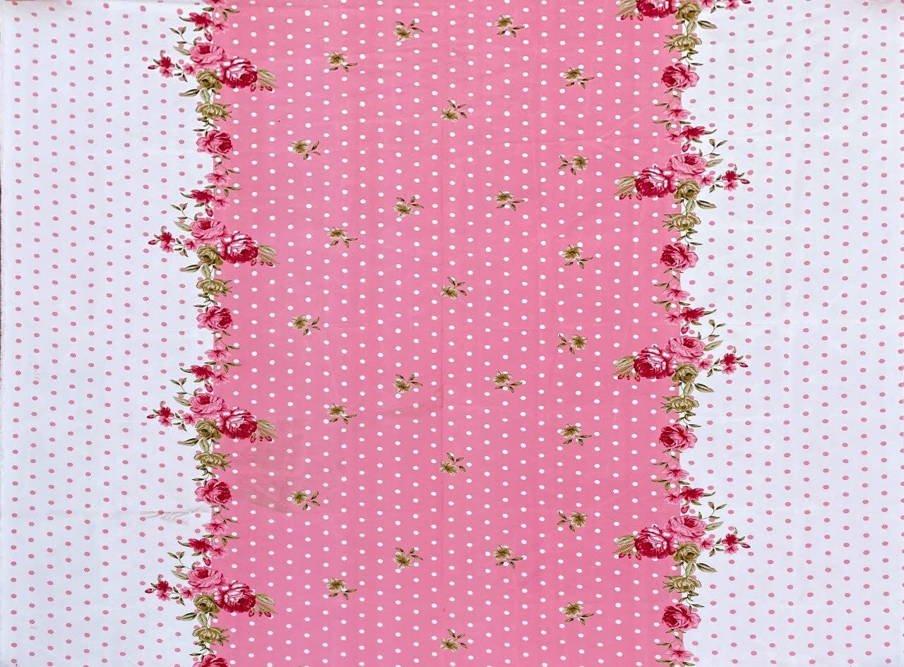 PINK DOTTED Premium Fitted Floral Bedshee(72X78X upto 10'') & 360 Degree Elasticated