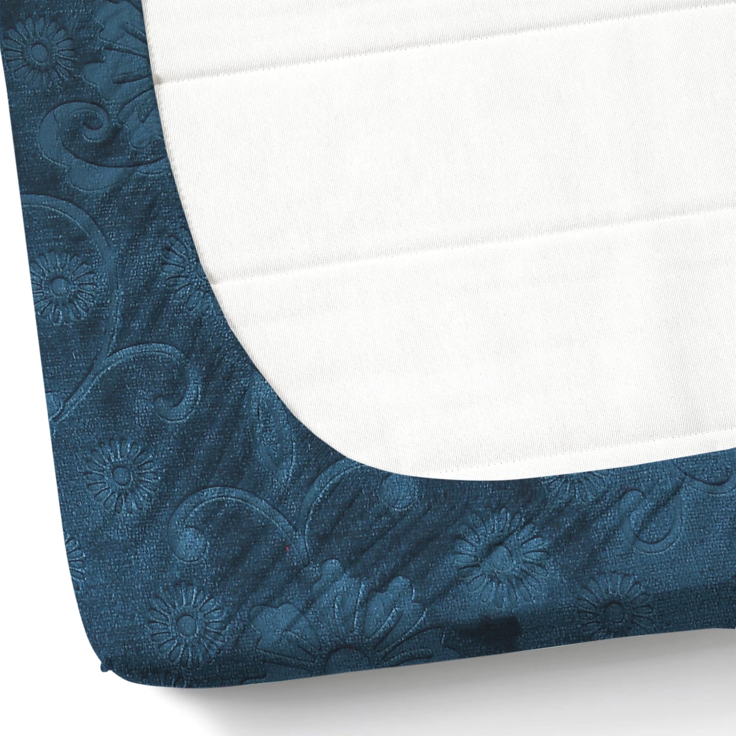 PREMIUM 500 TC HEAVY VELVET WARM FITTED BEDSHEET WITH ELASTIC ALL AROUND having Embossing Floral design
