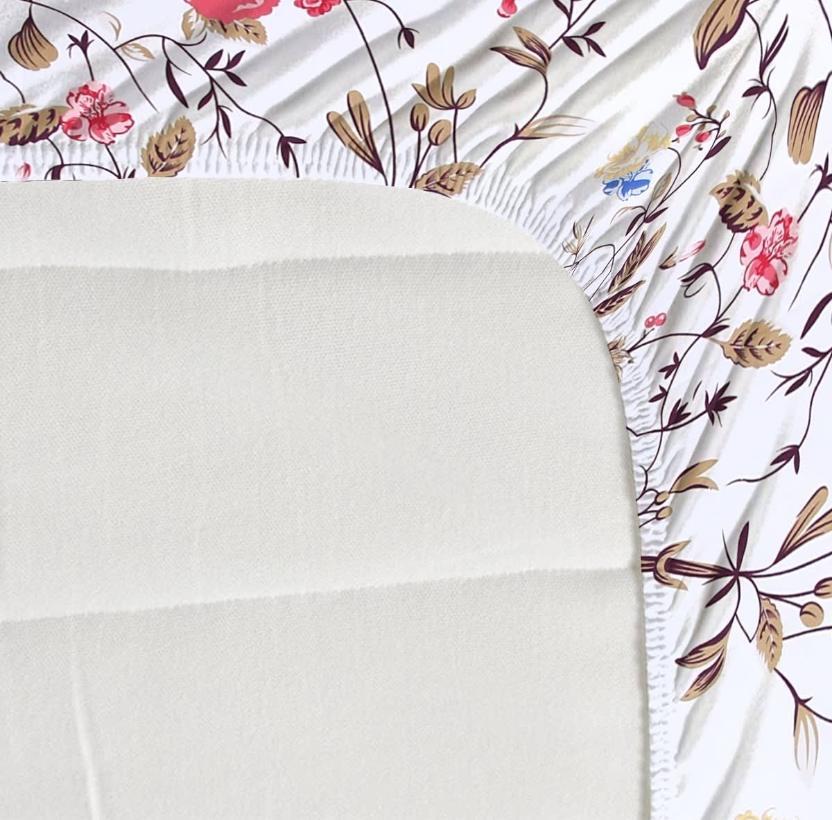 JAIPURI PRINT Premium Fitted Elastic Bedsheet With Two Pillow Covers (72X78X Upto 10 Inches) & 360 Degree Elasticated