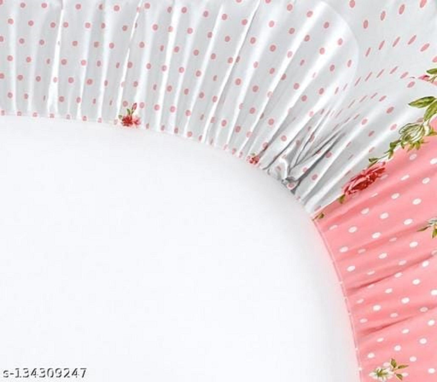 DOTTED PINK Premium Fitted Elastic Bedsheet With Two Pillow Covers (72X78X Upto 10 Inches) & 360 Degree Elasticated