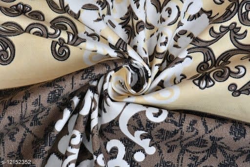 BROWN AND CREAM Premium Fitted Elastic Bedsheet With Two Pillow Covers (72X78X Upto 10 Inches) & 360 Degree Elasticated