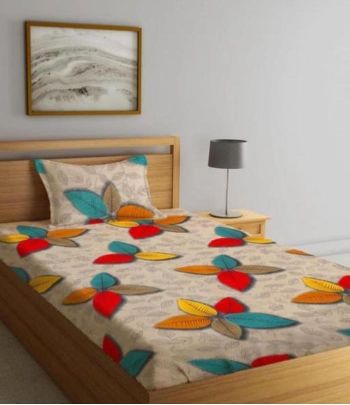 220 TC New Single Bed Fitted Bedsheet Having Size 36X72 (Fits Upto 8 Inches Of Mattress)