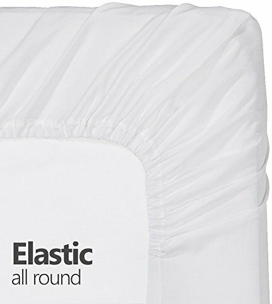 RED CARPETED 220 TC Cotton All Round Elastic Fitted Bedsheet with 2 Pillow Covers (72X78X Upto 10 Inches) & 360 Degree Elasticated