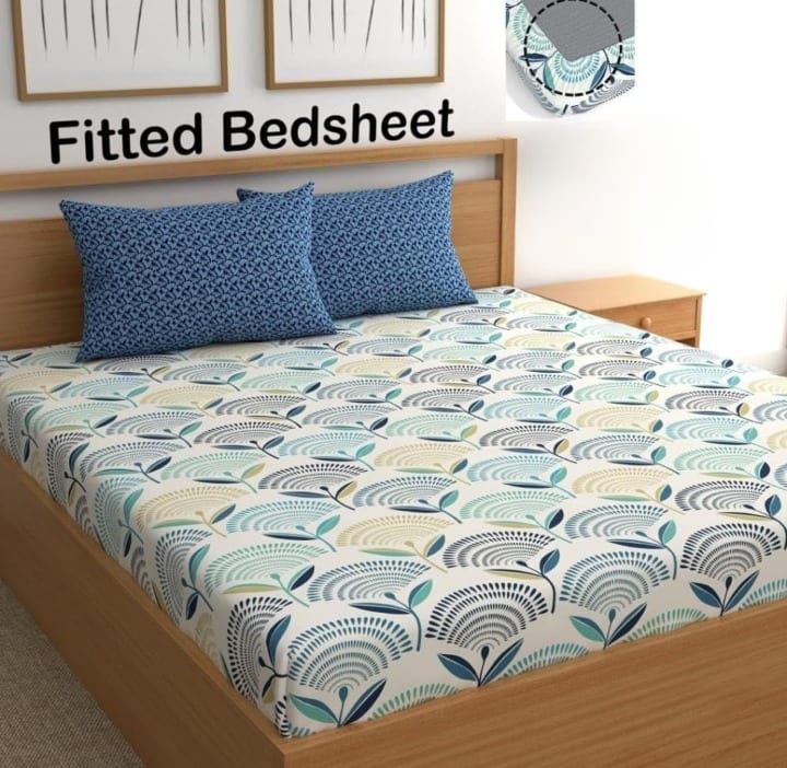 TWO WAY Premium Double Bedsheet With 2 Pillow Covers (72X78X Upto 10 Inches) & 360 Degree Elasticated