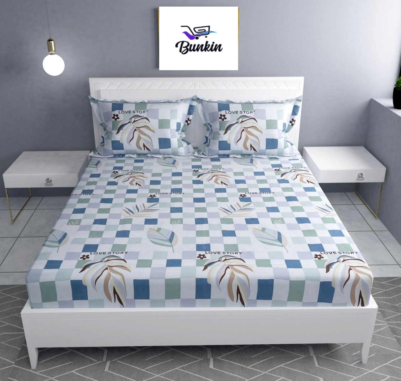 Premium Fitted Elastic Bedsheet With Two Pillow Covers (72X78X Upto 10 Inches) & 360 Degree Elasticated