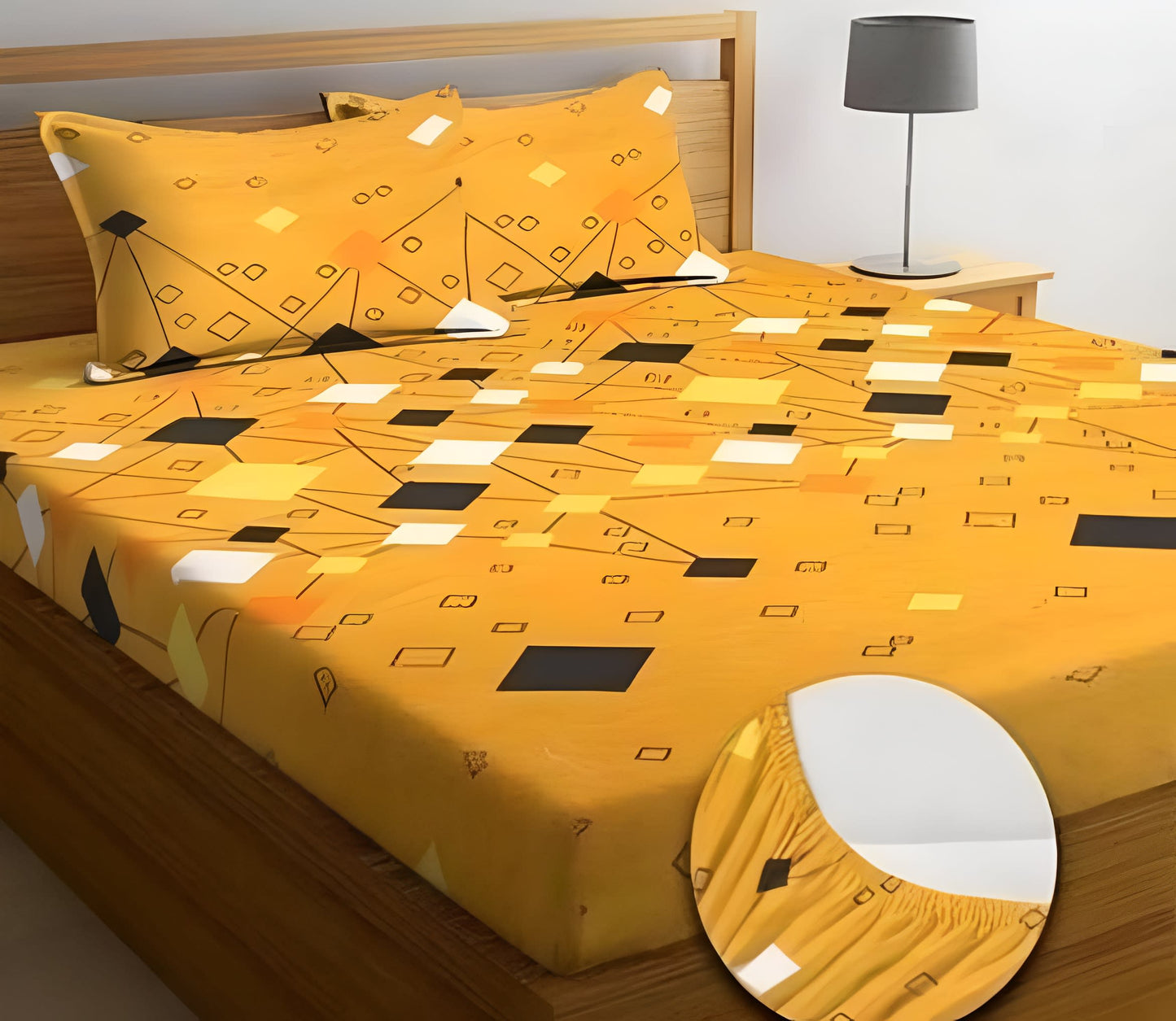 YELLOW FAMOUS Premium King Size Fitted Bedsheet (72X78X Upto 10 Inches) & 360 Degree Elasticated