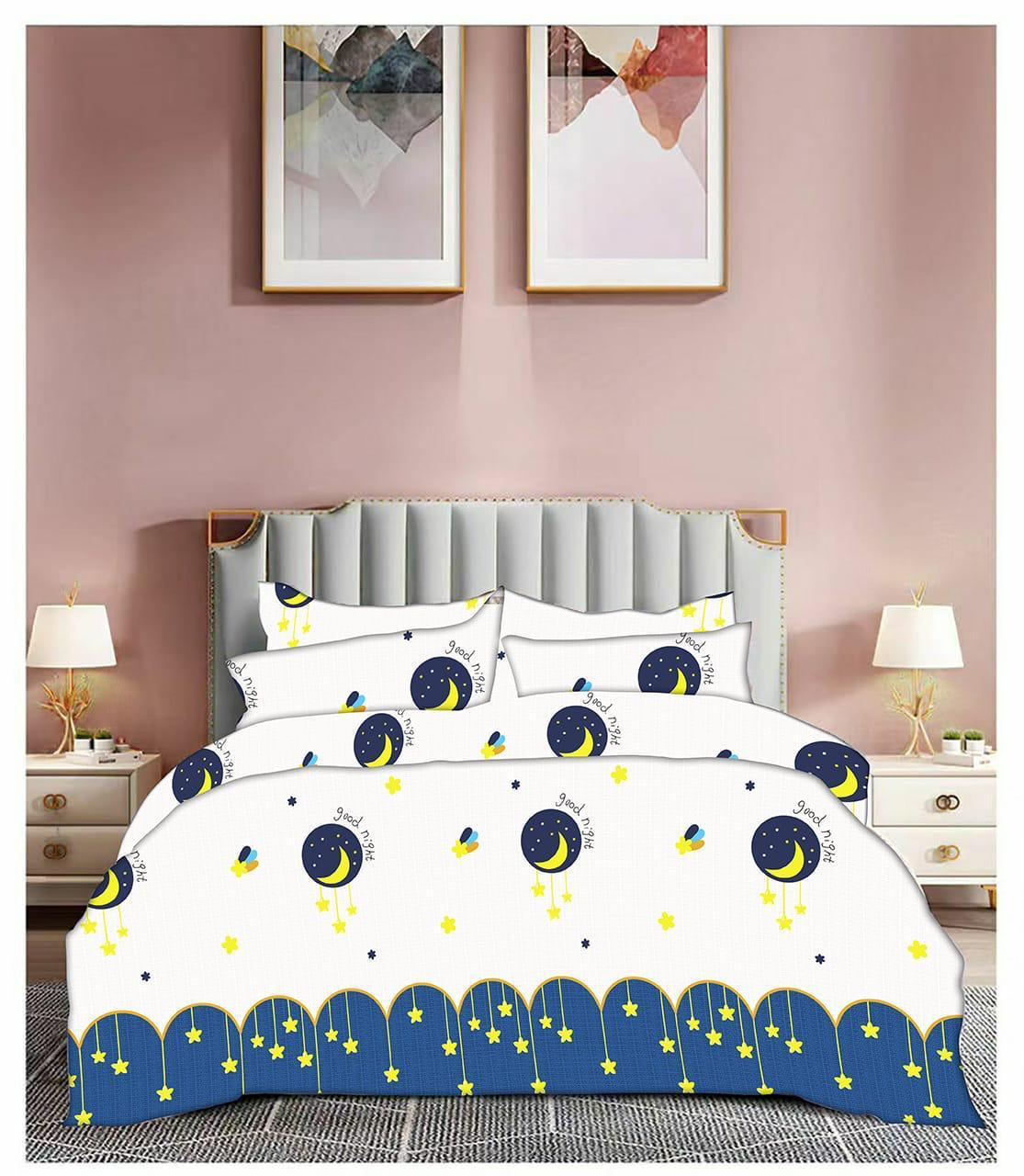 GOOD NIGHT 220 TC Cotton All Round Elastic Fitted Bedsheet with  2 Pillow Covers  (72X78X Upto 10 Inches) & 360 Degree Elasticated