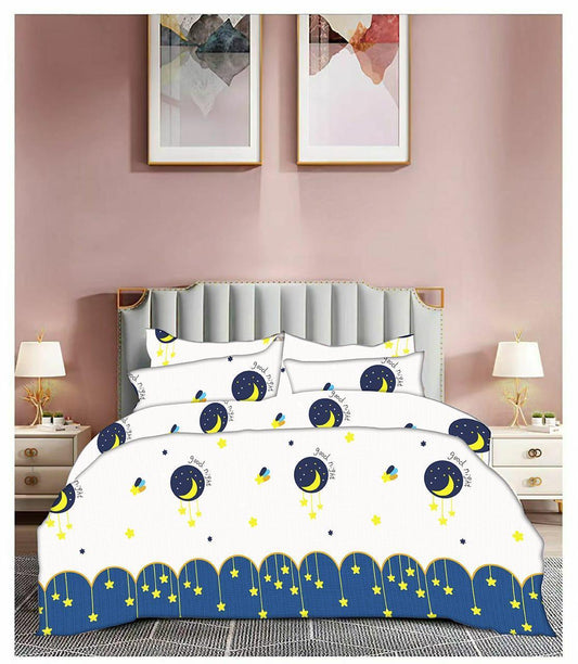 GOOD NIGHT 220 TC Cotton All Round Elastic Fitted Bedsheet with  2 Pillow Covers  (72X78X Upto 10 Inches) & 360 Degree Elasticated