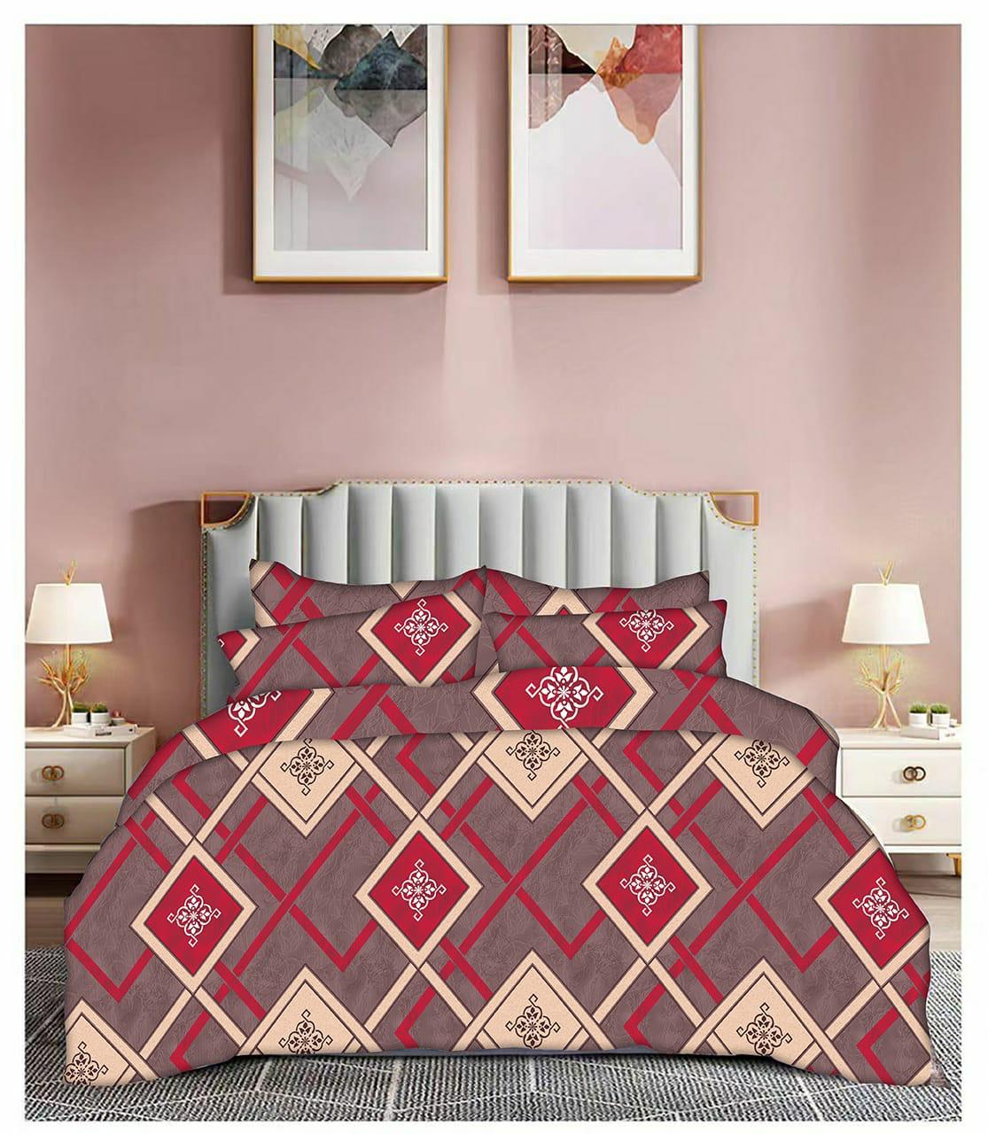 DECORUMS 220 TC Cotton All Round Elastic Fitted Bedsheet with  2 Pillow Covers  (72X78X Upto 10 Inches) & 360 Degree Elasticated