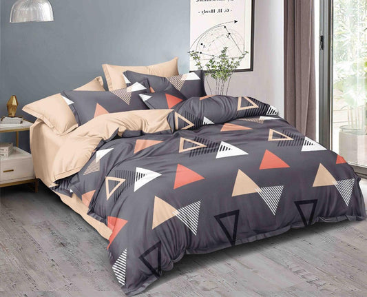 ANGLED 220 TC Cotton All Round Elastic Fitted Bedsheet with  2 Pillow Covers  (72X78X Upto 10 Inches) & 360 Degree Elasticated | BS