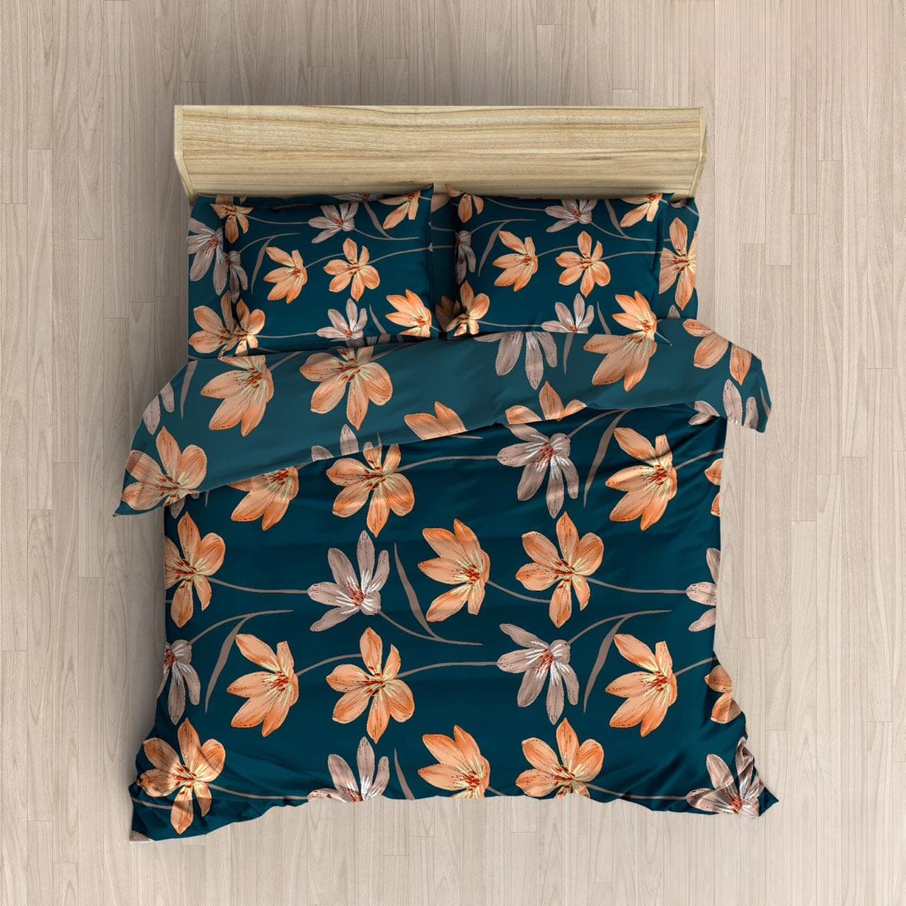 THREE LEAVES 220 TC Double Bedsheet With 2 Pillow Covers  (72X78X Upto 10 Inches) & 360 Degree Elasticated  | BS