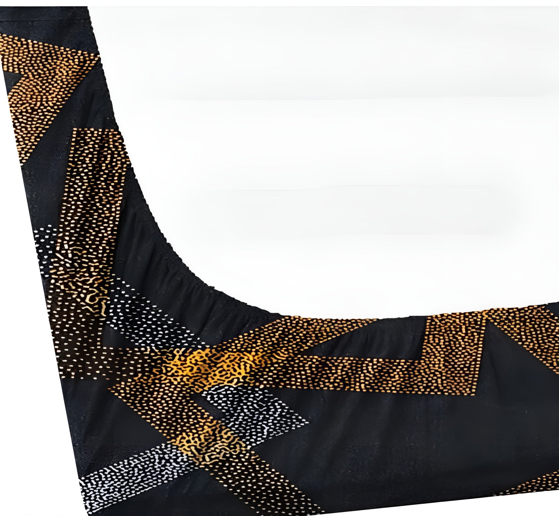 Black Printed 220 TC Fitted Bedsheet with 2 Pillow Covers (72X78X Upto 10 Inches) & 360 Degree Elasticated