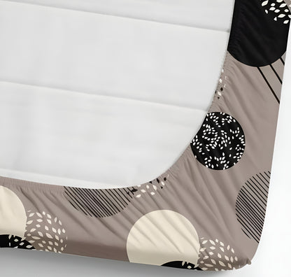 Holes design 220 TC Fitted Bedsheet with 2 Pillow Covers (72X78X Upto 10 Inches) & 360 Degree Elasticated