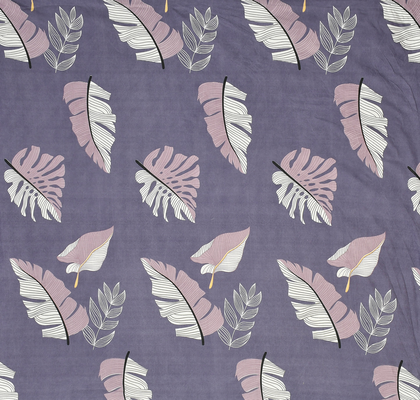 300 TC PURPLE Floral Fitted Elastic Bedsheet With Two Pillow Covers (72X78X Upto 10 Inches) & 360 Degree Elasticated