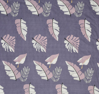 300 TC PURPLE Floral Fitted Elastic Bedsheet With Two Pillow Covers (72X78X Upto 10 Inches) & 360 Degree Elasticated