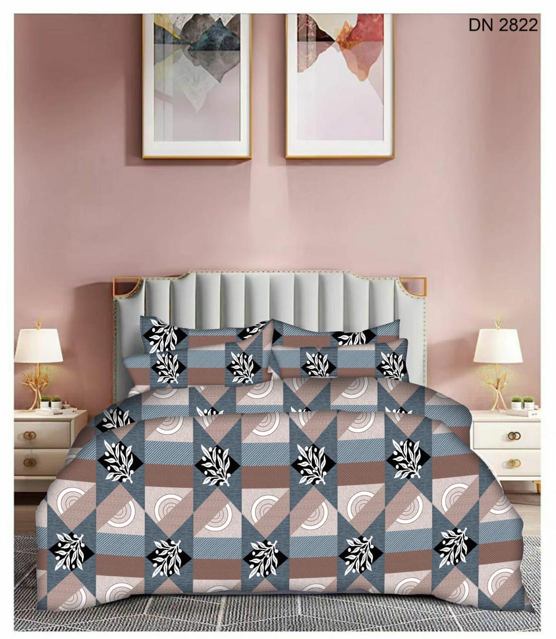 BROWN BOX 220 TC  Fitted Elastic Bedsheet With Two Pillow Covers (72X78X Upto 10 Inches) & 360 Degree Elasticated