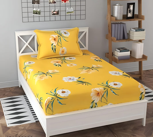 220 TC Single Bed Fitted Bedsheet Having Size 36X72 (Fits Upto 8 Inches Of Mattress)