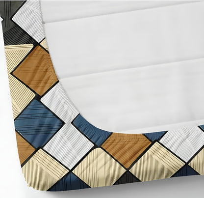 ATTRACTIVE 220 TC  Fitted Elastic Bedsheet With Two Pillow Covers (72X78X Upto 10 Inches) & 360 Degree Elasticated