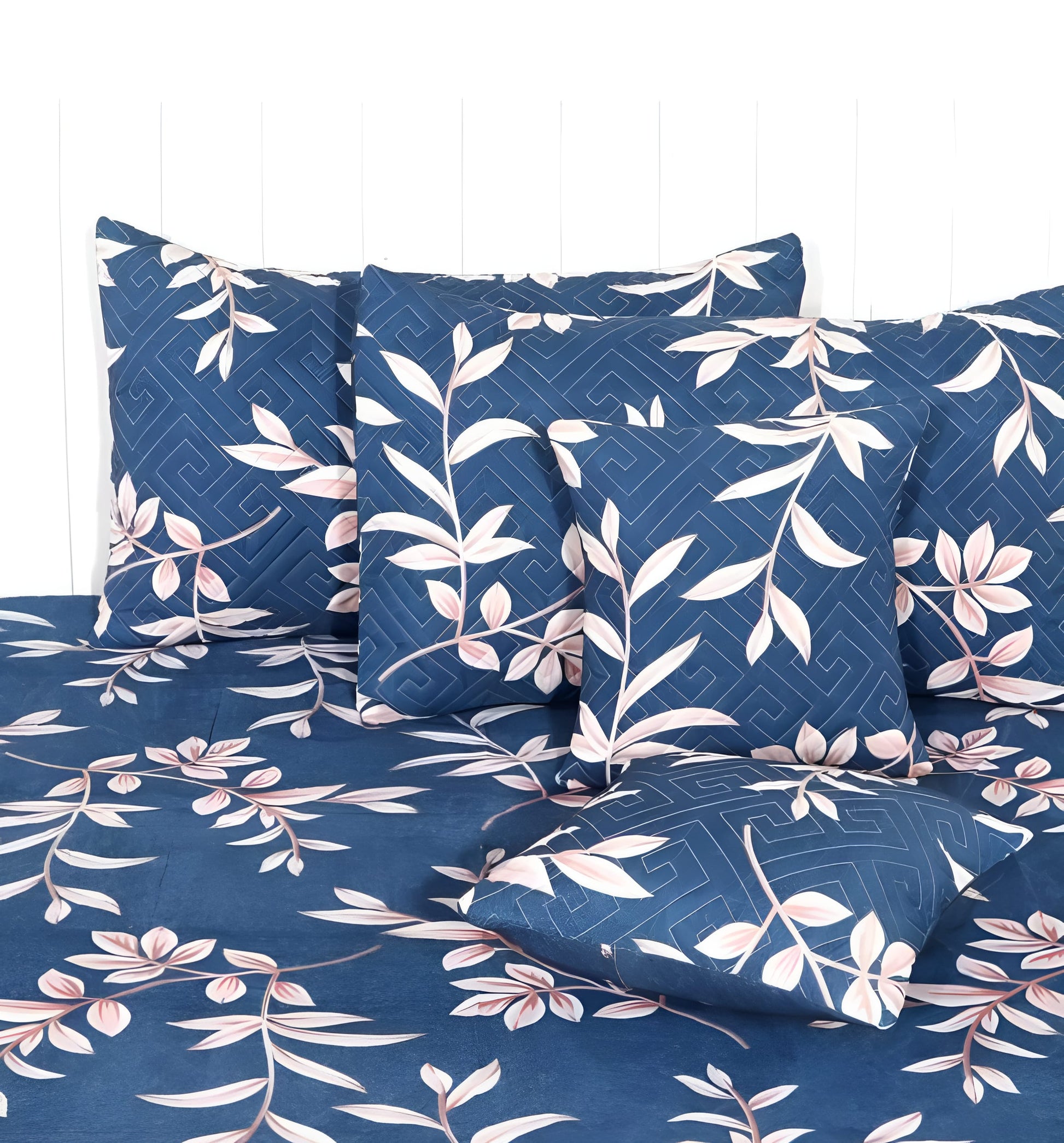 220 TC  Fitted Elastic Bedsheet With Two Pillow Covers  (72X78X Upto 10 Inches) & 360 Degree Elasticated