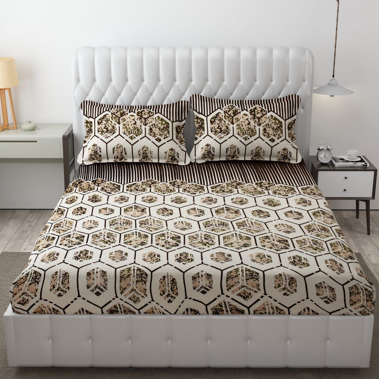 PREMIUM 500 TC HEAVY FLANNEL WARM  FITTED BEDSHEET WITH ELASTIC AND Floral design