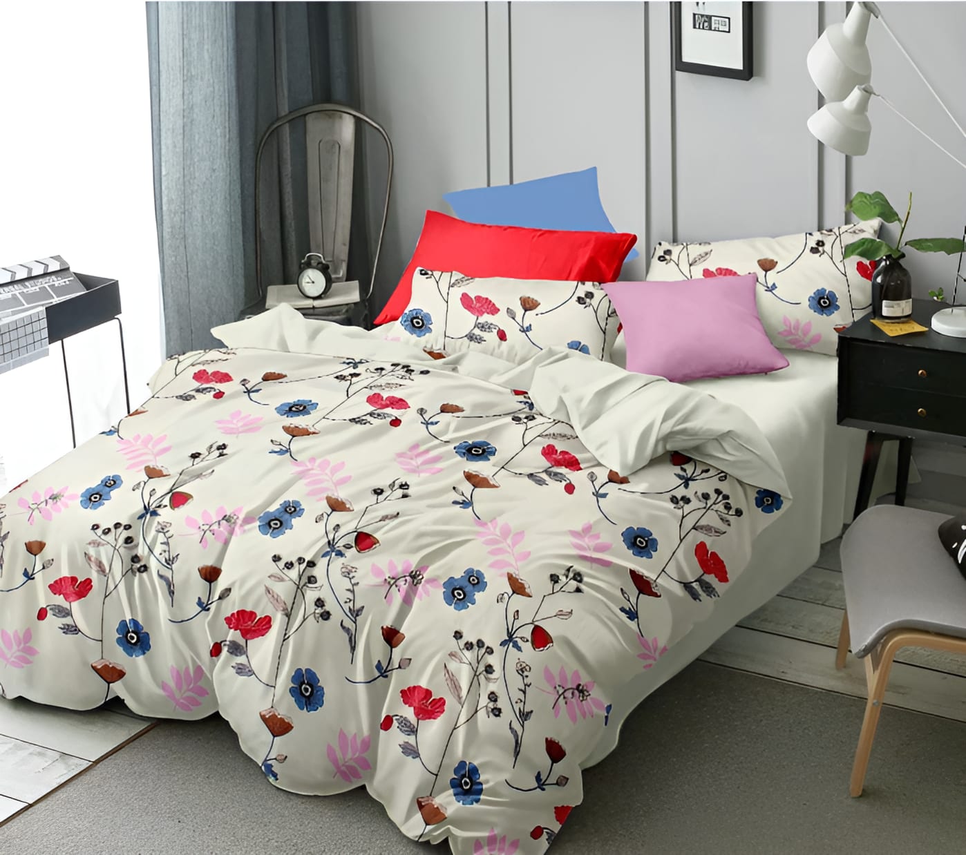CREAM FUEL Premium  Fitted Elastic Bedsheet With Two Pillow Covers  (72X78X Upto 10 Inches) & 360 Degree Elasticated