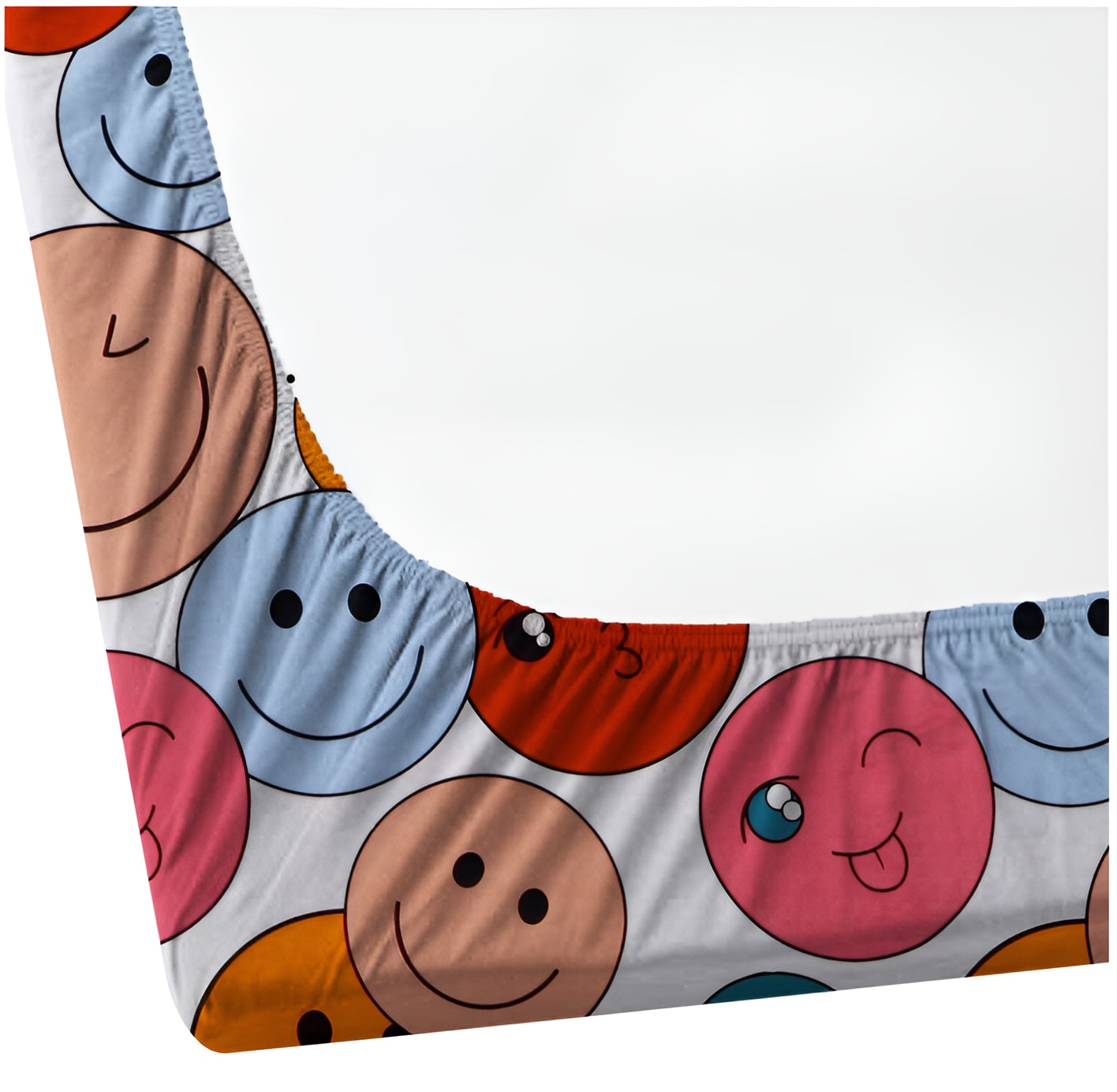 SMILEY  Premium  Fitted Elastic Bedsheet With Two Pillow Covers  (72X78X Upto 10 Inches) & 360 Degree Elasticated