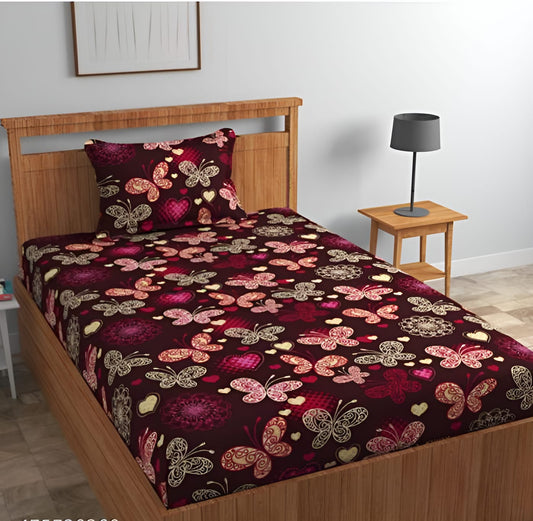 220 TC Multicolor Single Bed Fitted Bedsheet Having Size 36X72 (Fits Upto 8 Inches Of Mattress)