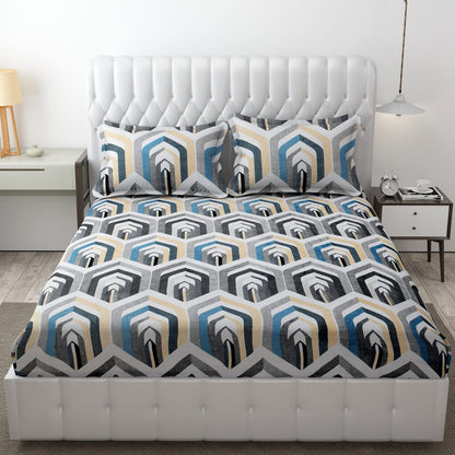 PREMIUM 500 TC HEAVY FLANNEL WARM  FITTED BEDSHEET WITH ELASTIC AND Floral design