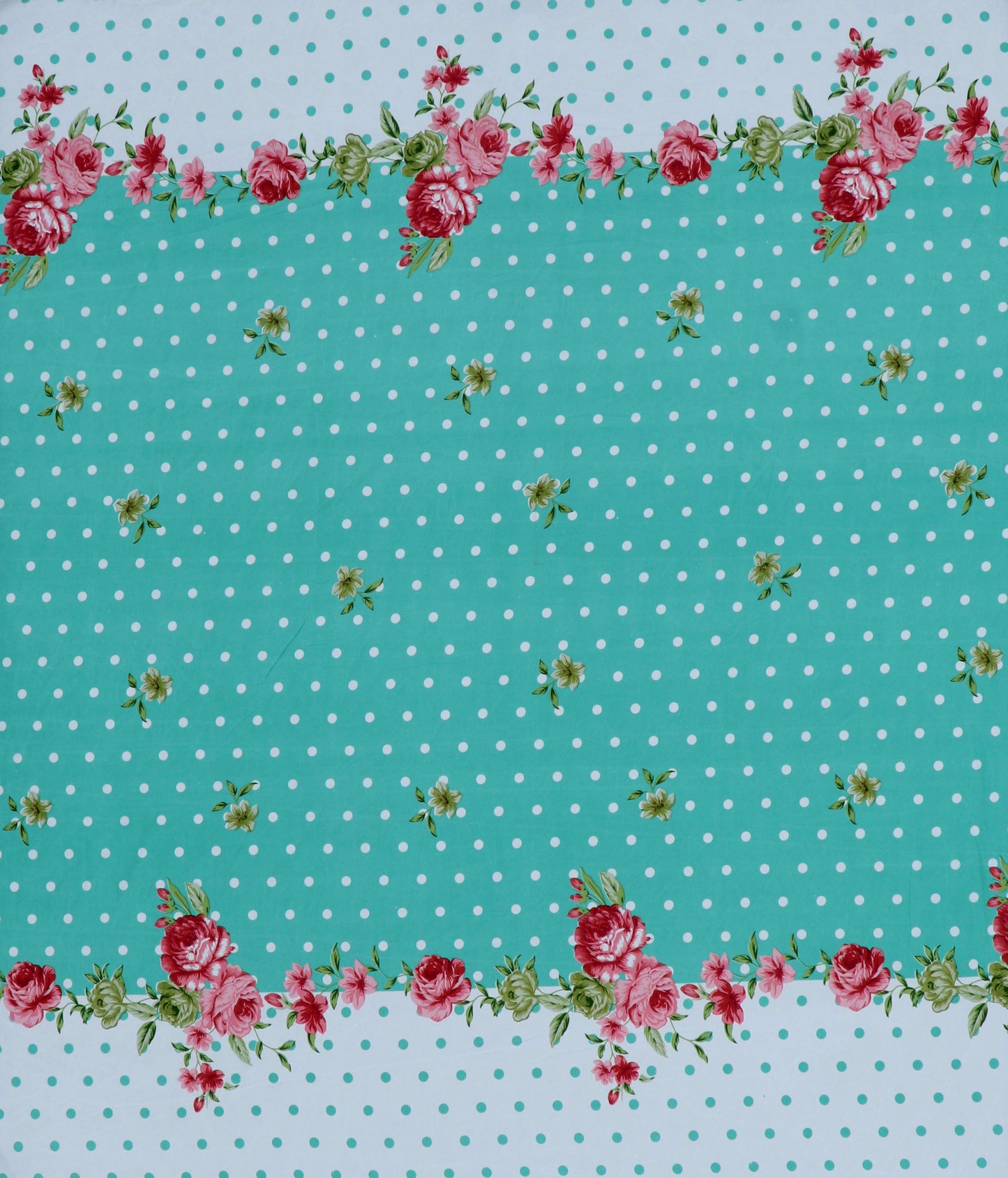 GREEN DOTTED 220 TC  Fitted Elastic Bedsheet With Two Pillow Covers  (72X78X Upto 10 Inches) & 360 Degree Elasticated