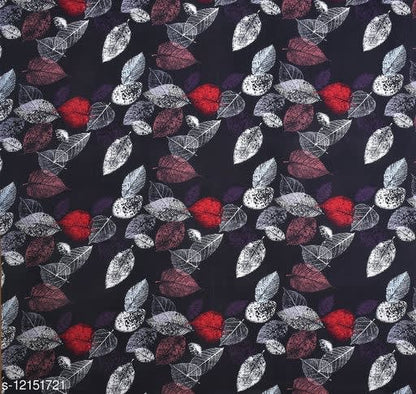 BLACK AND RED LEAVES  220 TC Cotton  All Round Elastic Fitted Bedsheet with 2 Pillow Covers (72X78X Upto 10 Inches) & 360 Degree Elasticated