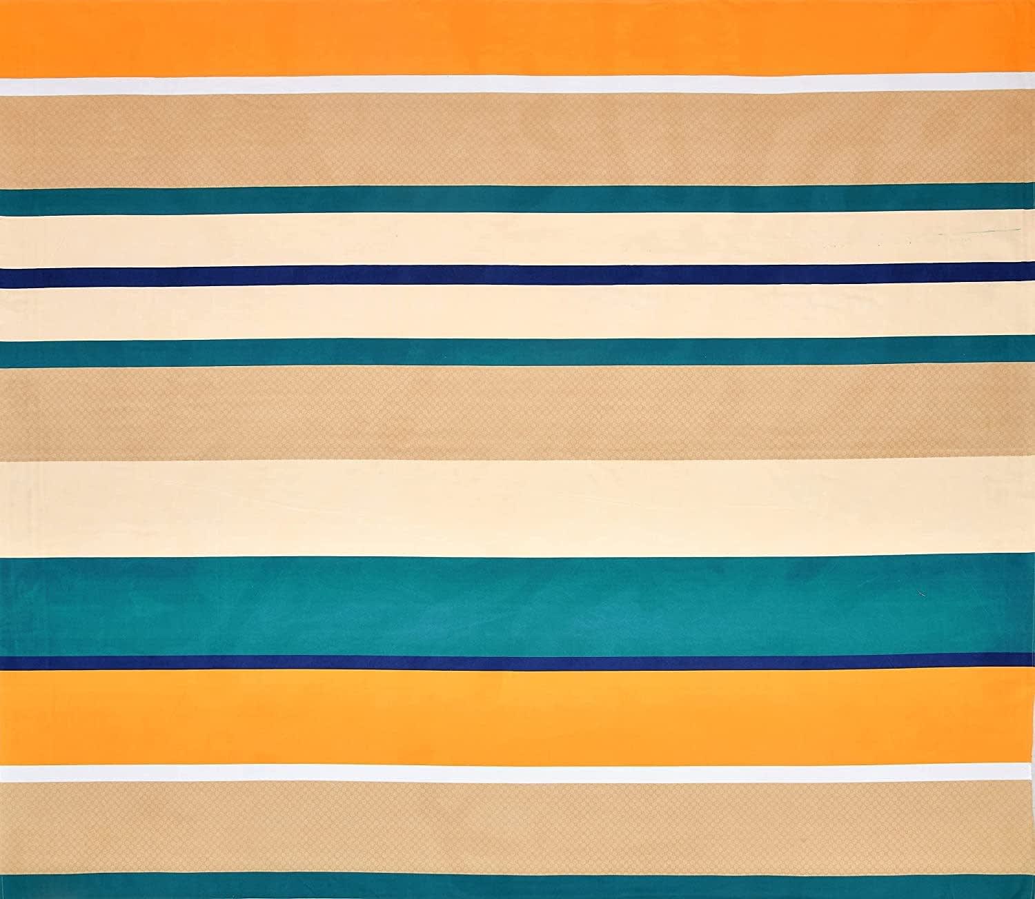 MERINO 220 TC Multicolor Elastic Fitted Bedsheet with 2 Pillow Covers (72X78X Upto 10 Inches) & 360 Degree Elasticated