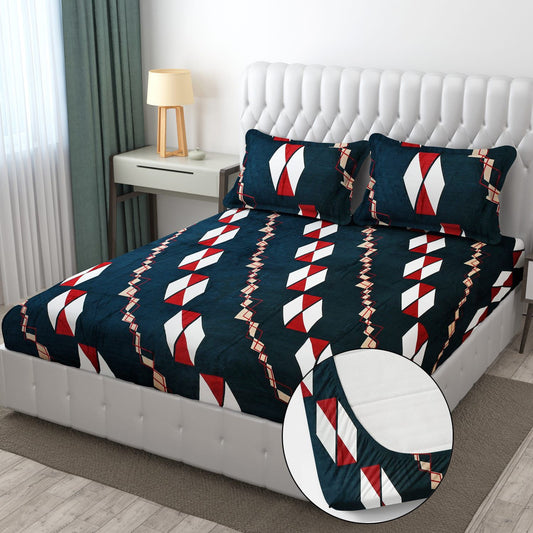 PREMIUM 500 TC HEAVY FLANNEL WARM  FITTED BEDSHEET WITH ELASTIC