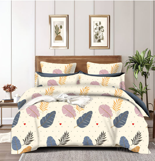 WHITE FEATHER Premium  Fitted Elastic Bedsheet With Two Pillow Covers  (72X78X Upto 10 Inches) & 360 Degree Elasticated
