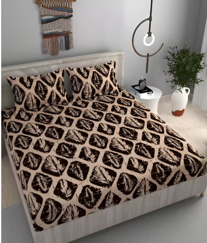 SEEDLE Premium King Size Fitted Elastic Bedsheet With Two Pillow Covers  (72X78X Upto 10 Inches) & 360 Degree Elasticated