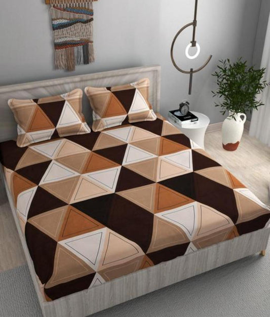 TRIANGLE' Premium King Size Fitted Bedsheet  (72X78X Upto 10 Inches) & 360 Degree Elasticated