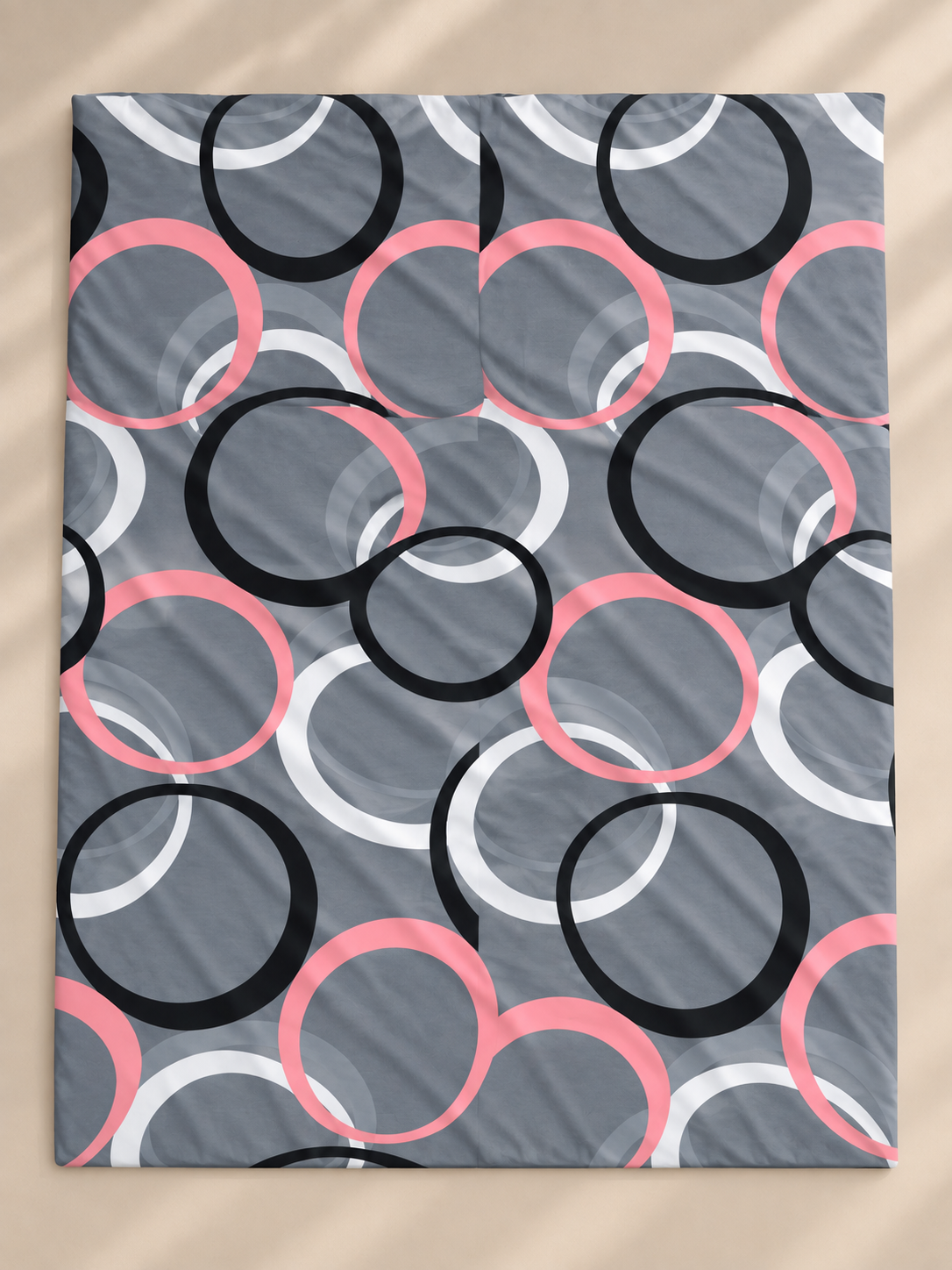 Grey round 220 TC  Fitted Floral Bedsheet Multicolor with 2 Pillow Covers (72X78X Upto 10 Inches) & 360 Degree Elasticated