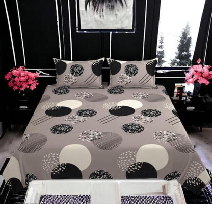 HOLES BLACK Premium King Size Fitted Elastic Bedsheet With Two Pillow Covers (72X78X Up to 10 Inches) & 360 Degree Elasticated