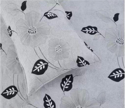 GREY Premium King Size Fitted Floral Bedsheet Multicolour  (72X78X Upto 10 Inches) & 360 Degree Elasticated