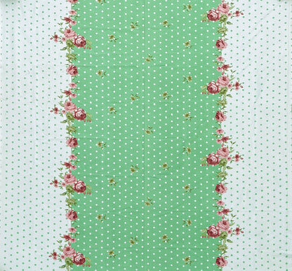 GREEN DOTED Premium  Fitted Floral Bedsheet  (72X78X Upto 10 Inches) & 360 Degree Elasticated