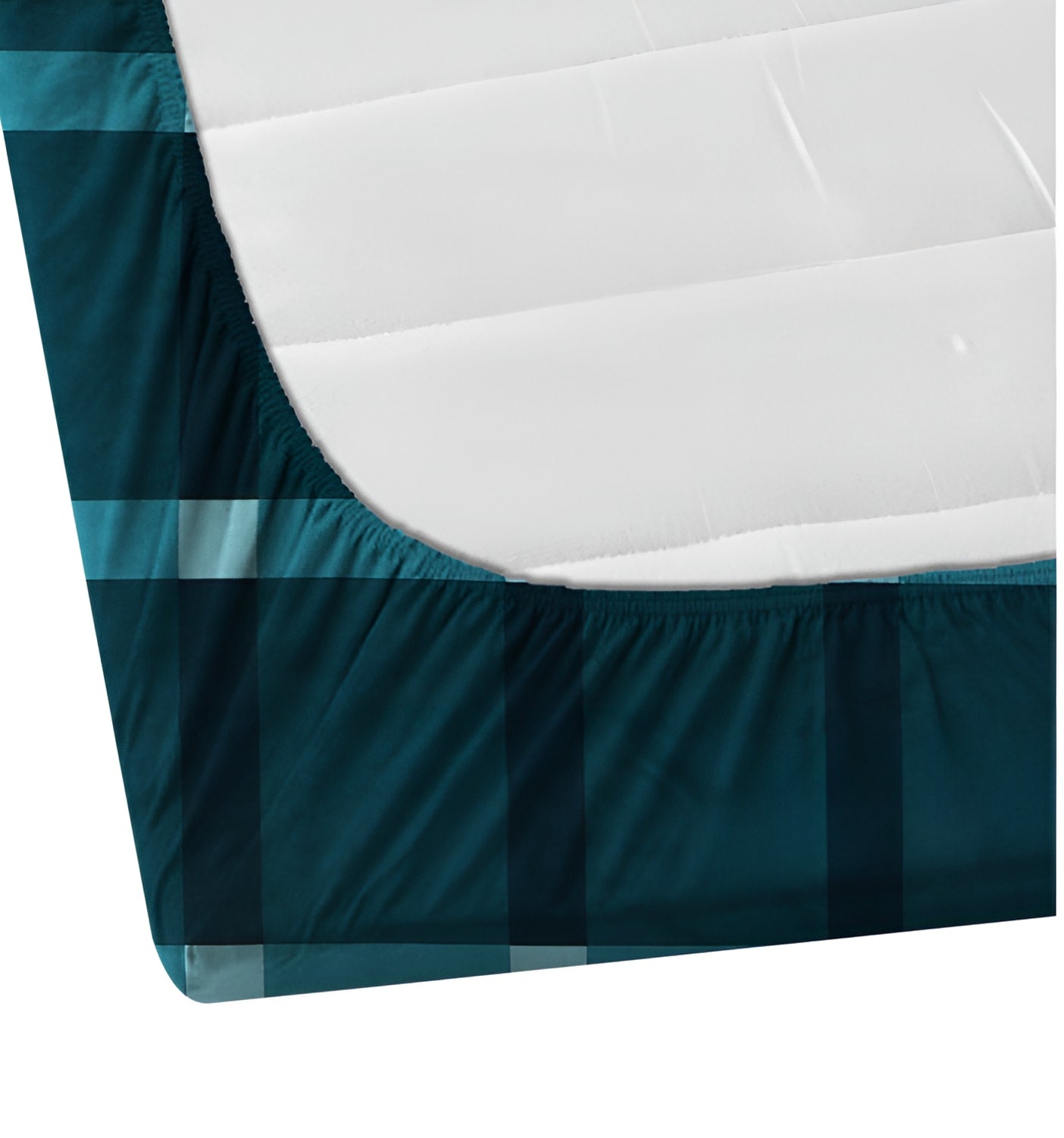 Geometric Premium  Fitted Elastic Bedsheet With Two Pillow Covers (72X78X Upto 10 Inches) & 360 Degree Elasticated