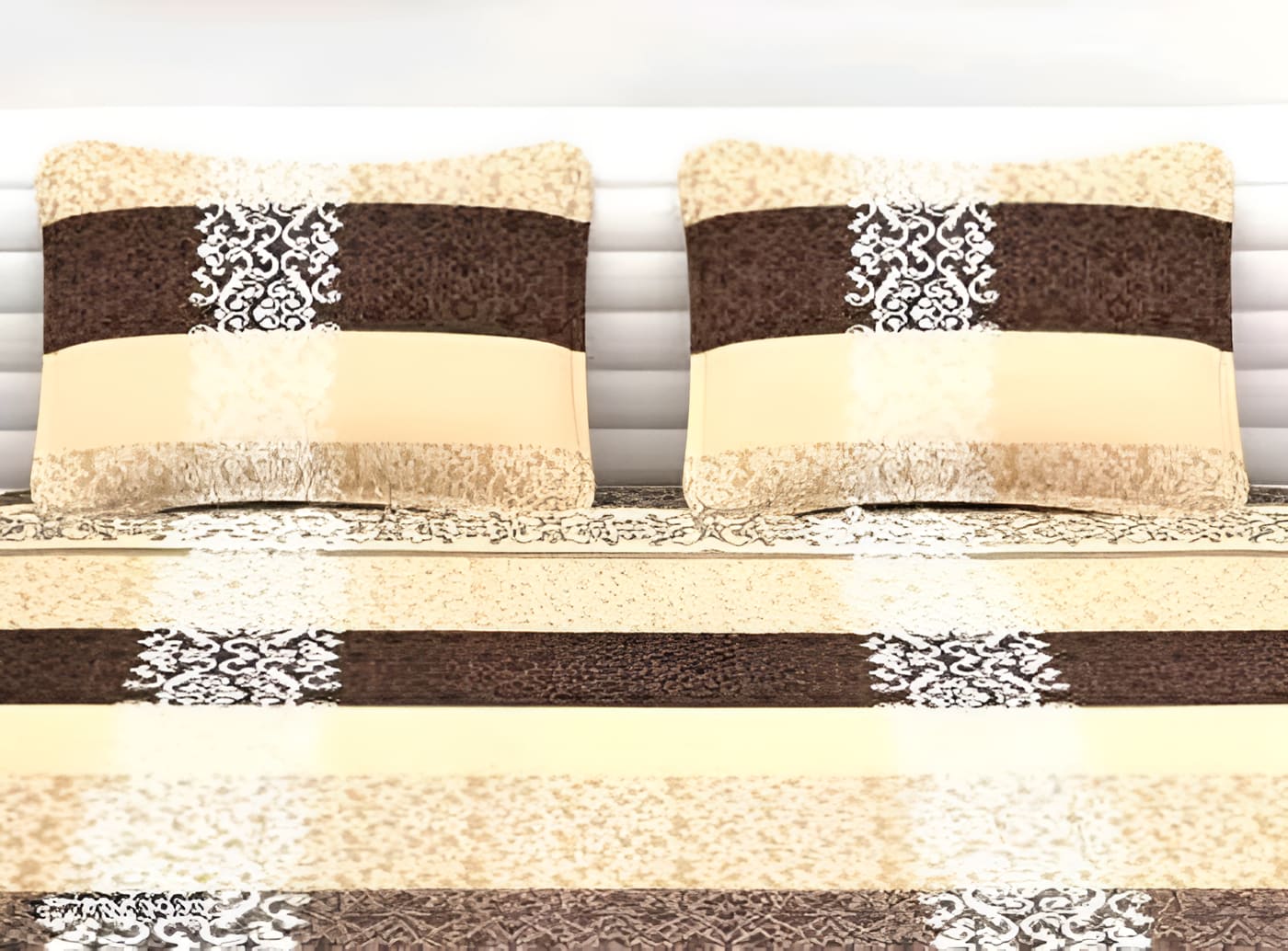 C&B Premium  Fitted  Bedsheet with 2 Pillow Covers (72X78X Upto 10 Inches) & 360 Degree Elasticated