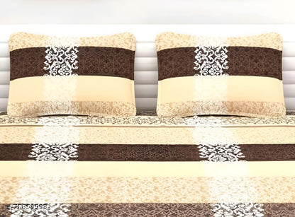 C&B Premium  Fitted  Bedsheet with 2 Pillow Covers (72X78X Upto 10 Inches) & 360 Degree Elasticated
