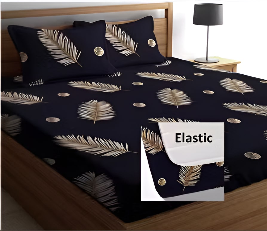 CLASSICAL Premium Double Bedsheet With 2 Pillow Covers (72X78X Upto 10 Inches) & 360 Degree Elasticated