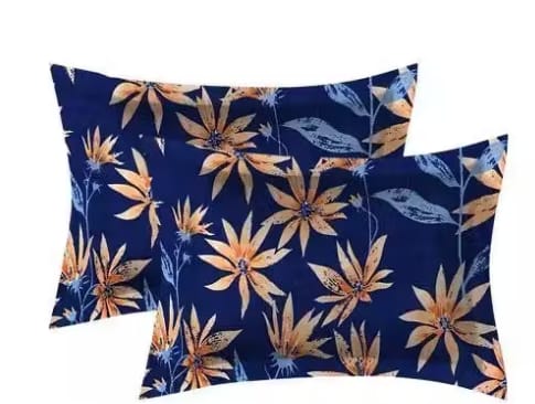 BLUE TREE 240 TC  All Round Elastic Fitted Bedsheet with 2 Pillow Covers (72X78X Upto 10 Inches) & 360 Degree Elasticated