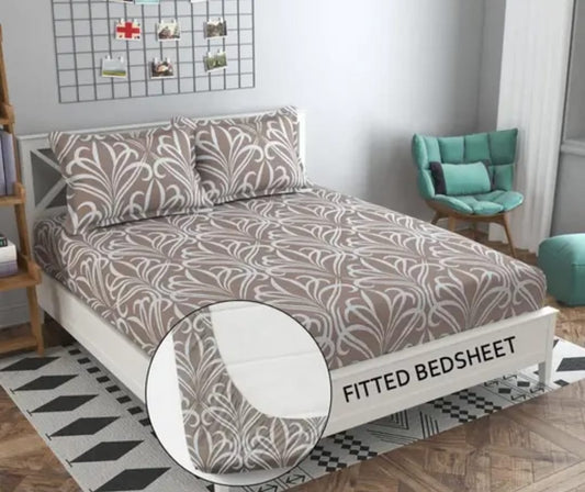 LATEST Premium Double Bedsheet With 2 Pillow Covers  (72X78X Upto 10 Inches) & 360 Degree Elasticated