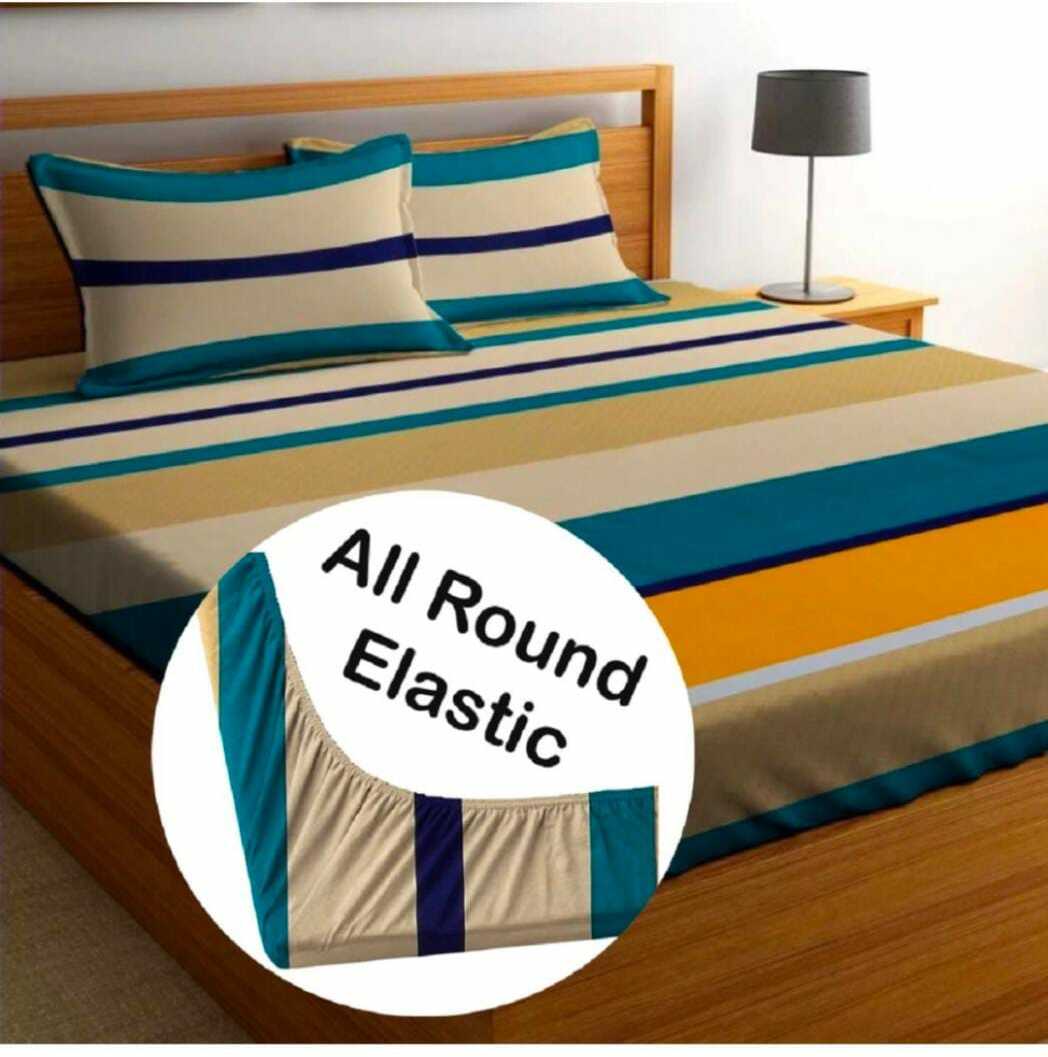 MERINO Premium  Fitted Floral Bedsheet Multicolor (72X78X Upto 10 Inches) & 360 Degree Elasticated