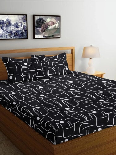 ELEGANT Premium King Size Fitted Elastic Bedsheet With Two Pillow Covers  (72X78X Upto 10 Inches) & 360 Degree Elasticated