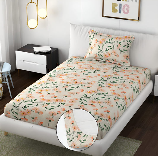 220 TC Multicolor Single Bed Fitted Bedsheet Having Size 36X72 (Fits Upto 8 Inches Of Mattress)